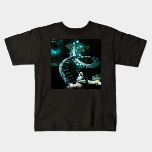 Awesome fantasy piano in a cave with dancing ballet Kids T-Shirt